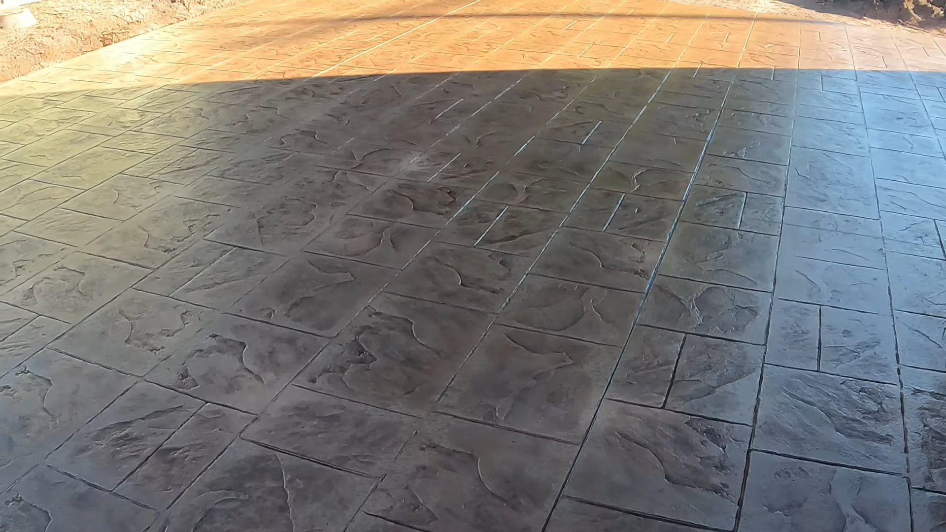 Stamped Texture Pattern Slate Finish Outdoor Patio